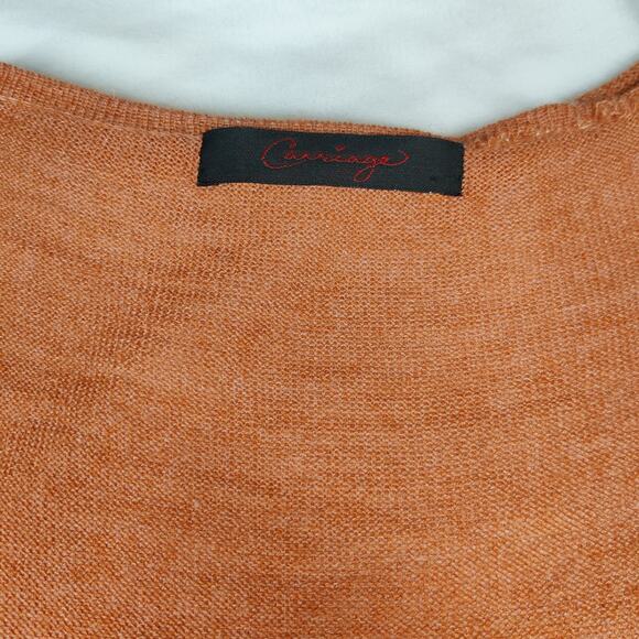 Carriage Made in Peru Small Knit Orange Bamboo Baby Alpaca Ruffle Cardigan - Picture 8 of 13